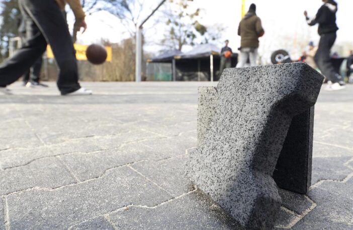 Recycled Continental Extreme E Tires Used To Create Basketball Court ...